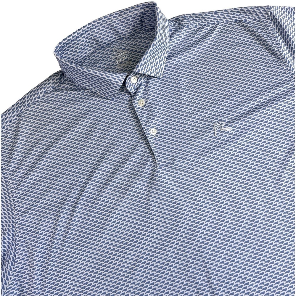 Rhoback North State North Carolina Performance Golf Polo Shirt Mens XXXL Blue